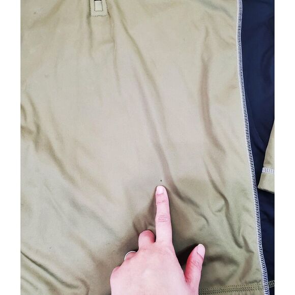 Eddie Bauer Men's Fleece Long Sleeves Mock Neck Sweater Quarter Zip Green M - Picture 3 of 8